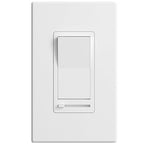 Amico 1 Pack Dimmer Light Switch, Single-Pole or 3-Way Compatible Slide Control Dimmer, Suitable for 150W LED Light/CFL/Incandescent and 600W Tungsten Bulb, Wall Plates and Screws Included, White