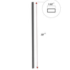 25 Pack Deck Balusters 38 Inch Deck Railing Balusters (Rectangle) with End Caps & Screws, Hollow Rectangle Deck Balusters for Deck Railing Porch