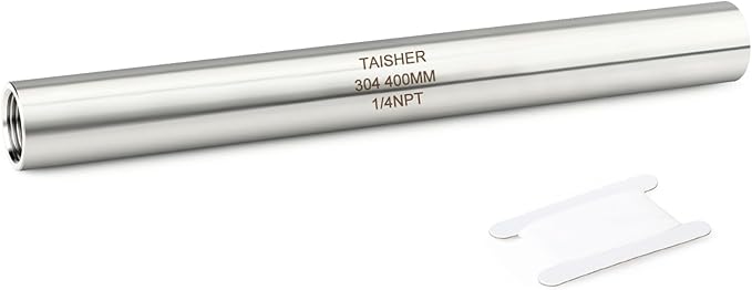 TAISHER 1PCS Stainless Steel Pipe Fittings, 1/4" NPT Female x 1/4" NPT Female Threaded, 16" Length Thickened Nipple Cast Pipe