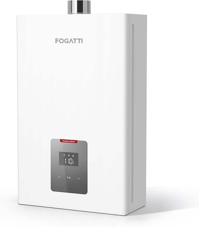 FOGATTI Tankless Water Heater Propane, Indoor Installation Up to 4.0 GPM, 90,000 BTU Instant Hot On demand Water Heater for Homes, Apartments and Commercial Settings, InstaGas Classic 90 Series