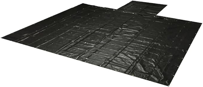 Mytee Products 24' x 27' Flatbed Trailer Lumber Tarp with 8 FT Drop - Heavy Duty Black 18 Oz Vinyl Waterproof Tarp for Truck/Trailers to Protect Cargo from Wind, Rain, Snow, and Sun