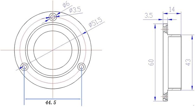 Metal Horizontal Bubble Cow Eye Level Universal Horizontal Bubble Flange Water Bubble Level Horizontal Bubble Small Household (60 * 14mm)