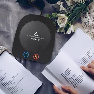 VOBAGA Mug Warmer& Coffee Mug Warmer for Office Desk Use, Candle Warmer with Three Temperature Settings, Coffee Warmer Plate for Cocoa Tea Water Milk with Auto Shut Off After 4 Hours, for Ideal Gifts