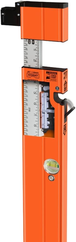 Johnson Level & Tool 5800-0610P 6FT - 10FT Extendable Plate Level, Triple-Secured Mounting System