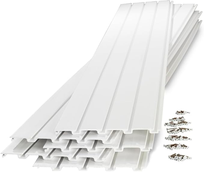 GarageTek Heavy Duty PVC Garage Slatwall | 8ft x 1ft TekPanel (5-Pack) | Garage Organizer Hanging System