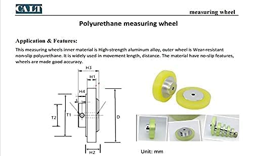 2PCS Industrial Encoder Meter Measuring Roller Rubber Wheel Wear-Resistant Polyurethane Synchronizer Wheel for Rotary Encoder (Perimeter 200mm(Hole Diameter 10mm))