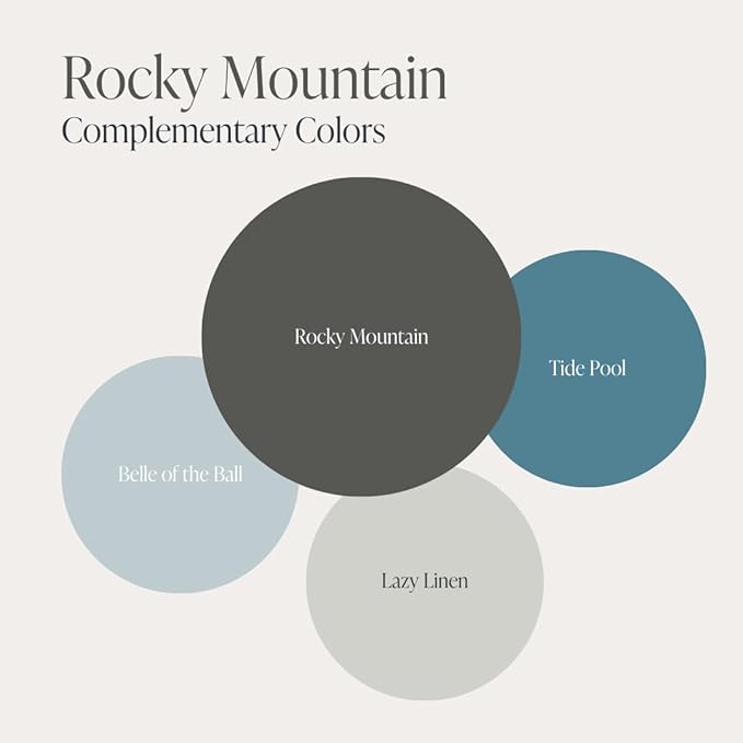 Country Chic All-in-One Chalk Paint for Furniture, Cabinets, Home Decor, Eco-Friendly, Matte Finish, Built-In Primer & Top Coat for Wood, Metal - Rocky Mountain (Charcoal Grey) - Quart 32 oz (950 ml)