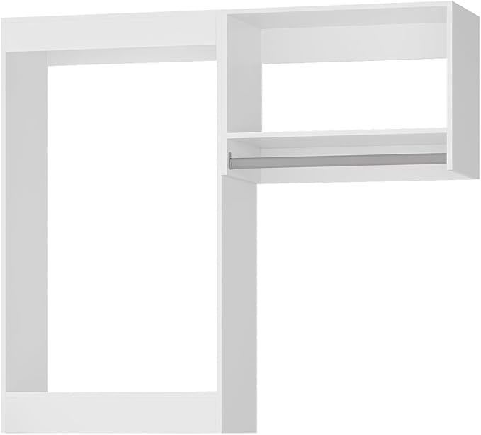 Modular Closet System, 40" Wide Closet Organizer System with Hanging, Wood Tower Closet Storage for Walk In Closets, Wall Mounted Wardrobe Organizer Kit System, Bedroom, White