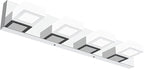 Ralbay LED Modern Vanity Light Bathroom Vanity Lights Over Mirror 4 Light Acrylic Bathroom Wall Light Fixtures Cool White 6000K