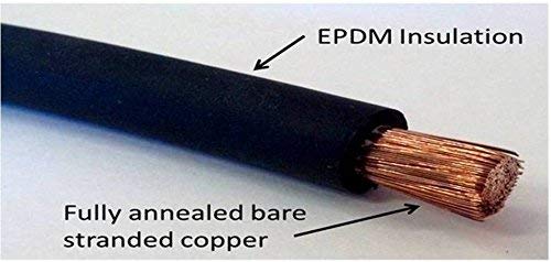 8 Gauge 8 AWG 37.5 Feet Red + 37.5 Feet Black Welding Battery Pure Copper Flexible Cable + 10pcs of 3/8" Tinned Copper Cable Lug Terminal Connectors + 3 Feet Black Heat Shrink Tubing