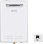 CAMPLUX Climatech 5 150,000 BTU Tankless Water Heater Gas Outdoor, 5.28 GPM On Demand Instant Tankless Hot Water Heater Natural Gas, Outdoor Installation, White, WA528