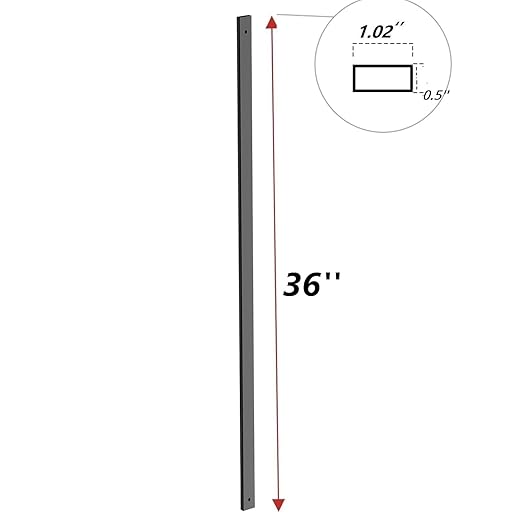 25 Pack Rectangle Staircase Balusters, 36" Black Metal Deck Spindle and Stairs Railing, Hollow Rectangle Deck Balusters for Porch Railing