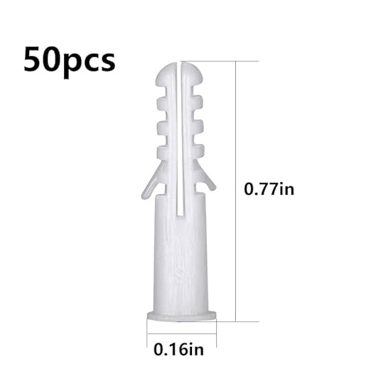 (274 pcs) Plastic Drywall Wall Anchors Kit with Screws， Concrete Screw kit Wall Anchor Set Suitable for Brick and Cement Walls