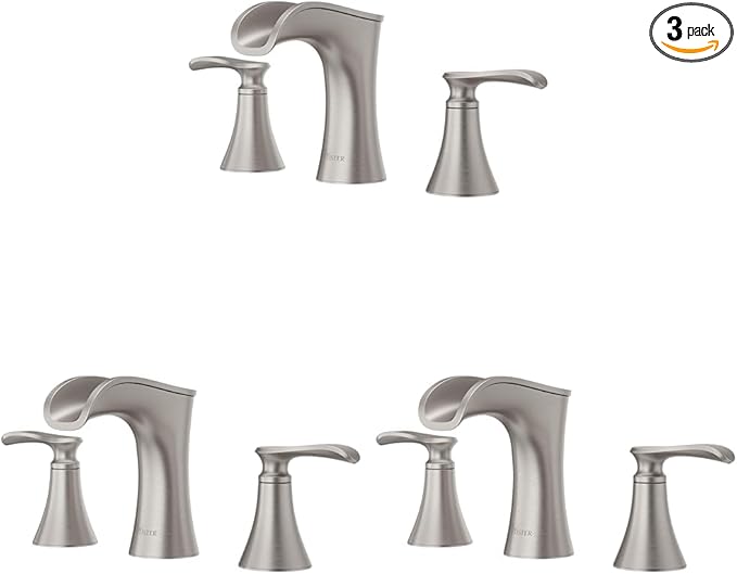 Pfister Jaida Bathroom Sink Faucet, 8-Inch Widespread, 2-Handle, 3-Hole, Spot Defense Brushed Nickel Finish, LF049JDGS (Pack of 3)