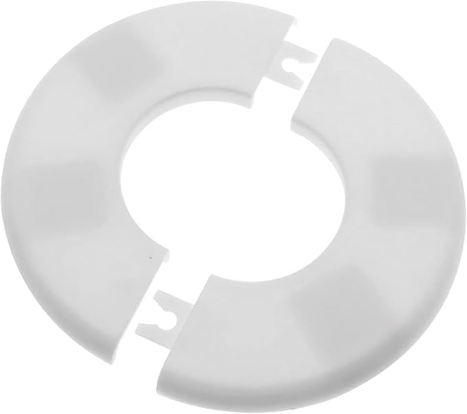 2 Pack Wall Split Flange ABS Round Escutcheon Plate for 1-3/4"/ 44mm Diameter Pipe Faucet Decoration Accessories (White)
