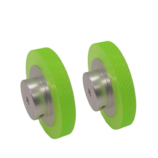 2PCS Industrial Encoder Meter Measuring Roller Rubber Wheel Wear-Resistant Non-Slip Polyurethane Synchronizer Wheel for Rotary Encoder (New Perimeter 200mm(Hole Diameter 6mm))