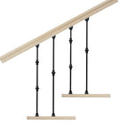 Adjustable Angle Connectors with Satin Black Shoes: 100 Connectors 50 Flat 50 Rake (for Installing 1/2” Metal Balusters)