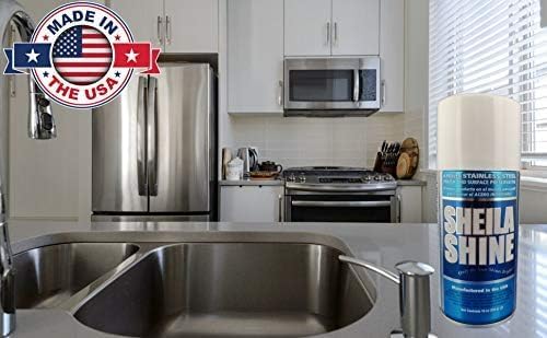Sheila Shine 1 x 10 Oz. Stainless Steel Cleaner and Polish Aerosol Spray, Protect Household Kitchen Surface, Removes Grease, Fingerprint & Watermark, Polish & Leaves a Streak Free Shine for Appliances
