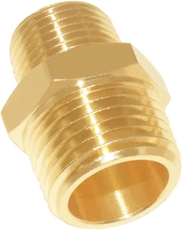 Joywayus 2PCS 1/2" NPT Male x 1/4" NPT Male Hexagon Brass Pipe Fitting Adapter