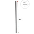 75 Pack Deck Balusters with End Caps&Screws 26'' Staircase Baluster, Upgraded Deck Spindle and Stairs Railing, Rectangle Deck Balusters for Deck Railing Porch