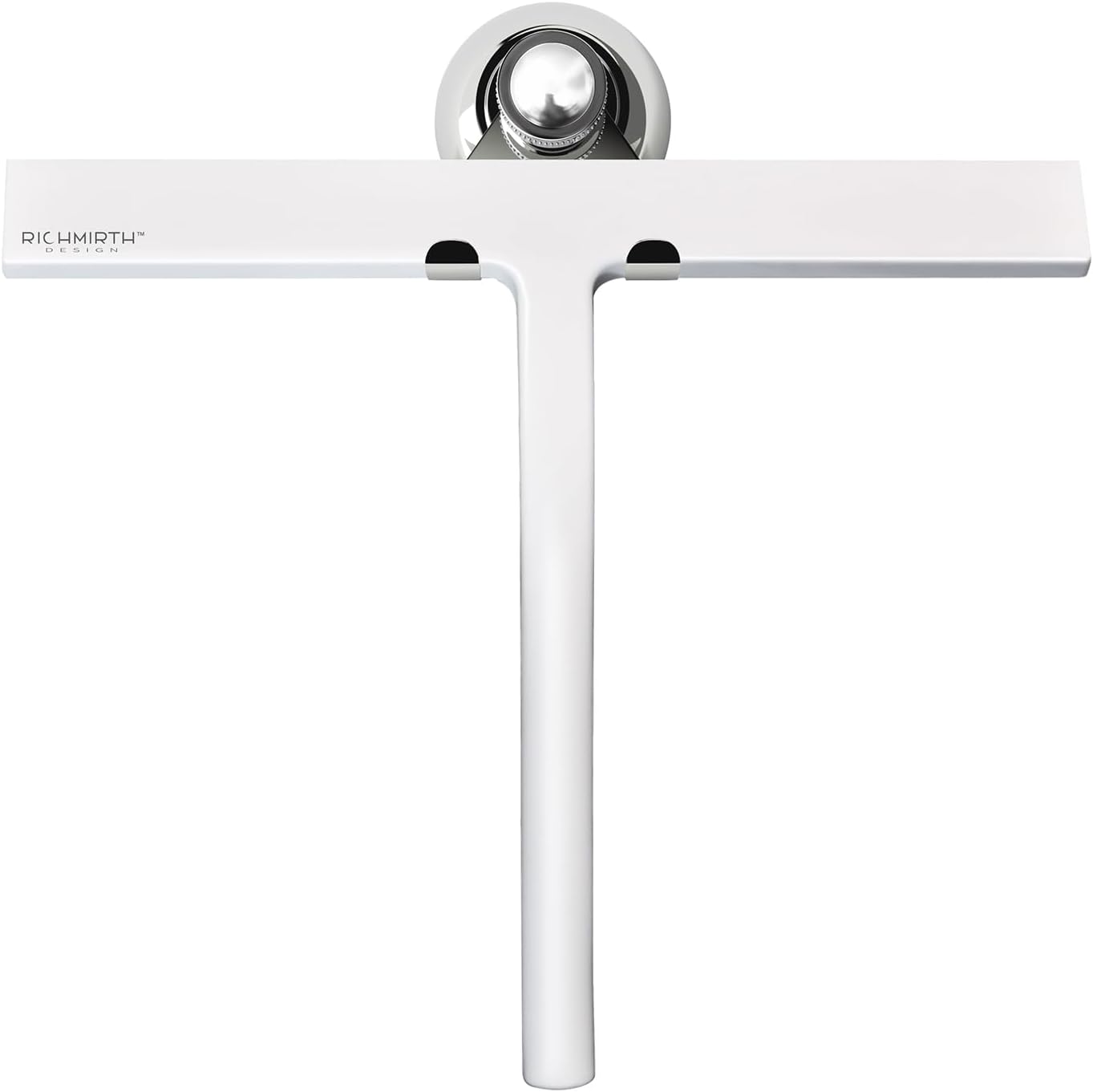 Shower Squeegee for Glass Doors 10 Inch, RICHMIRTH All Purpose Squeegee Cleaning Tool for Window Glass Mirror Bathroom Tile with Suction Cup Hooks - White