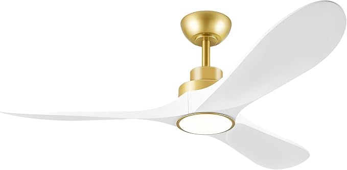 52" Ceiling Fans with Lights, Low Profile Modern Ceiling Fan with Remote Control, DC Motor, Reversible, 3CCT, Dimmable, Noiseless, Indoor Outdoor Ceiling Fans for Bedroom, Living Room, Dining Room
