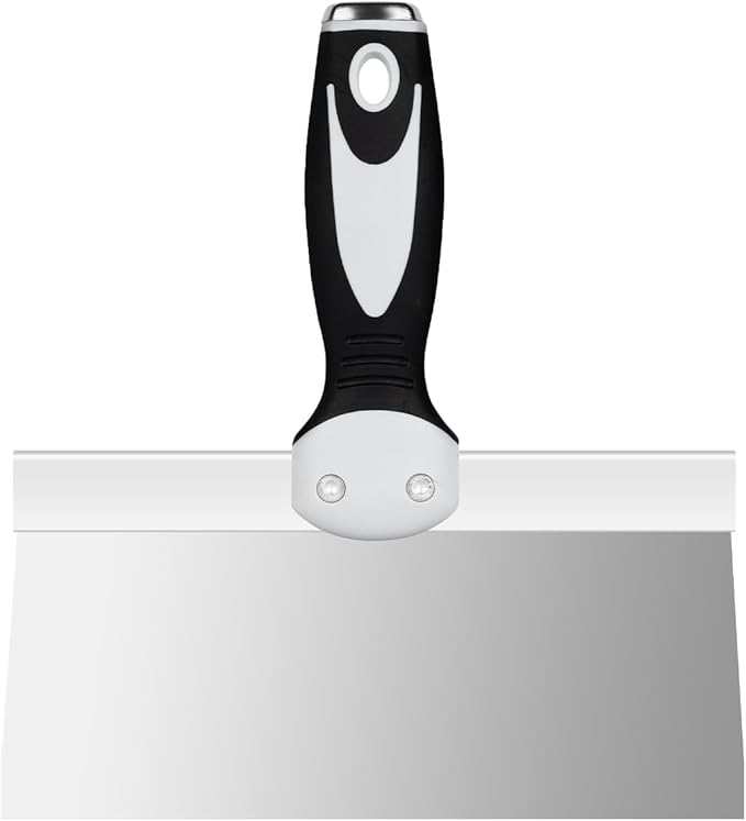 Mister Rui 8" Drywall Taping Knife, Stainless Steel Taping Knife, Plastering Spatula Tools, Plastering Tool, Soft Grip Handle for Drywall Joint Taping