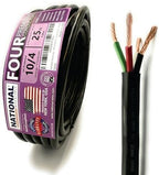NATIONAL Wire & Cable – 10 AWG 4-Conductor Premium Copper Wire, 25 ft, Stranded | Made in USA, Heavy-Duty Flexible Jacket | Automotive, Solar, Battery, Indoor and Outdoor Use