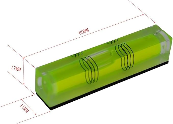 UMEI Triple line Extended Horizontal Test Level Bubble, Rectangular Horizontal Bubble (80X15X15MM) (With magnet)