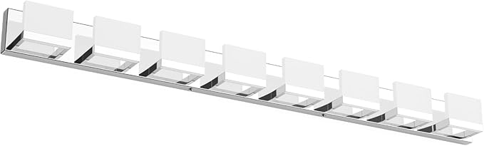 Tipace 8 Lights Modern LED Chrome Vanity Light for Bathroom Wall Light Up and Down LED Bathroom Light Fixtures Over Mirror(White Light 6000K)
