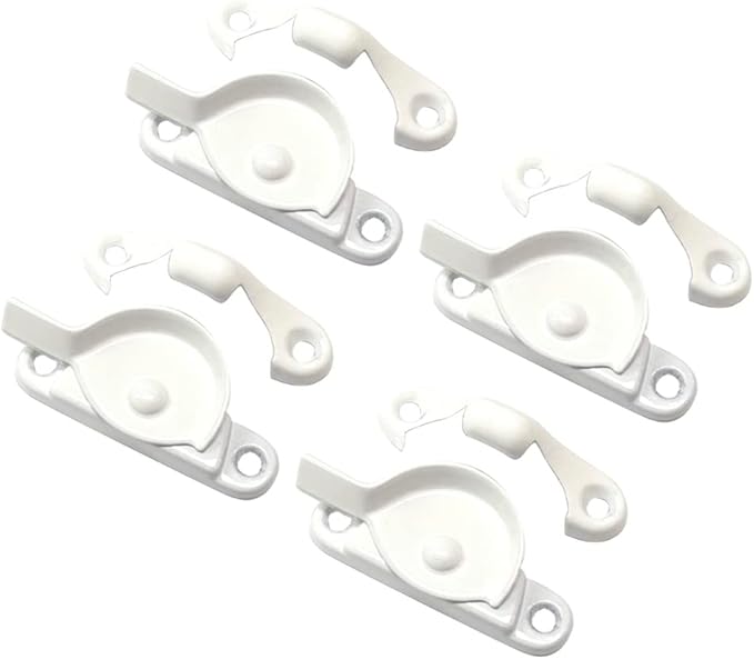 QCAA Zinc Die Cast Window Sash Lock, 2-7/16", White, 4 Pack, Made in Taiwan