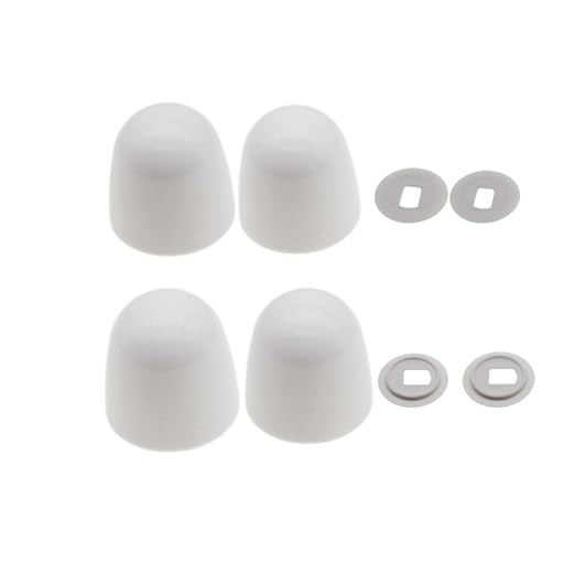 4pcs Toilet Bolt Caps Universal Round Toilet Seat Floor Bolts Caps Covers with Washers (White)