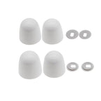 4pcs Toilet Bolt Caps Universal Round Toilet Seat Floor Bolts Caps Covers with Washers (White)