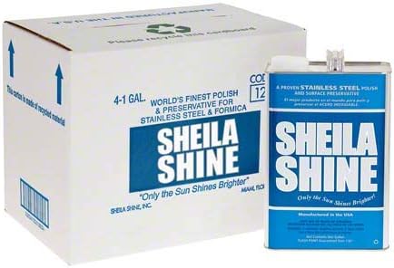 Sheila Shine 4 Gal Stainless Steel Cleaner & Polish | 4 x 1 Gal Cans per Carton | Residue & Streak Free | Made in USA