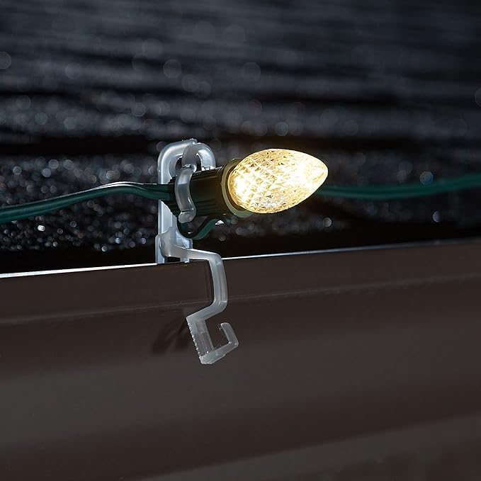 Holiday Lighting Outlet Faceted C7 Christmas Lights | Orange LED Light Bulbs Holiday Decoration | Warm Christmas Decor for Indoor & Outdoor Use | 2 SMD LEDs in Each Light Bulb | Set of 25