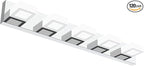 Ralbay Dimmable Chrome Bathroom Light Fixtures 5 Lights Modern LED Vanity Light Fixtures Acrylic Stainless Steel Chrome Bathroom Vanity Wall Lighting Over Mirror