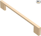 Alzassbg 10 Pack Champagne Copper Cabinet Pulls, 6.3 Inch(160mm) Hole Centers Rectangle Cabinet Handles Kitchen Pulls for Drawers and Cabinets AL3051SCG