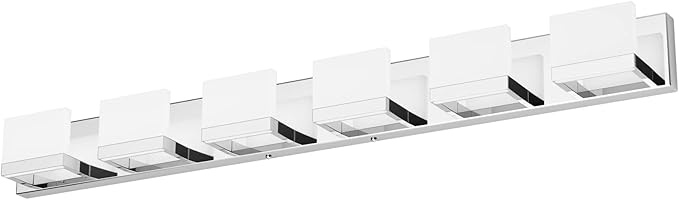 Tipace 6 Lights Dimmable LED Modern Vanity Lights for Bathroom, Chrome Bathroom Wall Light Fixtures Over Mirror (White Light 6000K)