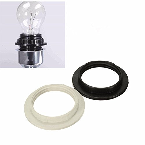 6 Pack Lamp Socket Replacement, Phenolic Medium Base Light Socket, E26 Screw Bulbs Edison Retro Pendant Lamp Holder, Lampshade Ring, 1/8 IP Thread Cap (Just Lamp Socket Rings)
