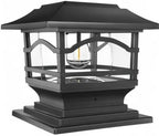 Davinci Lighting Edison Solar Outdoor Post Cap Lights - 4x4 5x5 6x6 - Bright LED Light for Fence Deck Garden or Patio Posts - Slate Black (1 Pack)