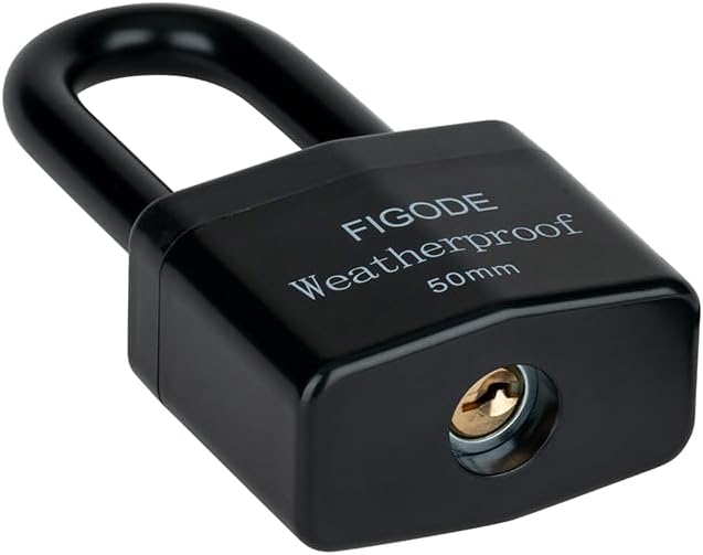 FIGODE® Outdoor Waterproof Padlocks, Covered Heavy Duty Laminated Steel Locks, Large Sturdy Locks, 2.2 in. Wide, 3 Locks Same Key, Long Padlocks