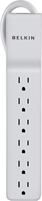 Belkin 6-Outlet Commercial Power Strip Surge Protector with 2.5ft Cord, 555 Joules,White