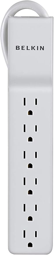 Belkin 6-Outlet Commercial Power Strip Surge Protector with 2.5ft Cord, 555 Joules,White