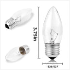 40W Incandescent Torpedo Tip Chandelier, Incandescent Clear Dimmable Light Bulbs and Medium E26 Candelabra Base,Transparent Candle Light Bulbs for Chandeliers, Ceiling Fan Lights (10Pack)