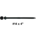 Jake Sales #14 X 4 Heavy Duty Black Timber/Log/Landscaping Wood Screws - Exterior Coated Heavy Duty Screws. 10 x 50 Count Boxes - 500 Screws