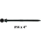 Jake Sales #14 X 6 Heavy Duty Black Timber/Log/Landscaping Wood Screws - Exterior Coated Heavy Duty Screws. 10 x 50 Count Boxes - 500 Screws