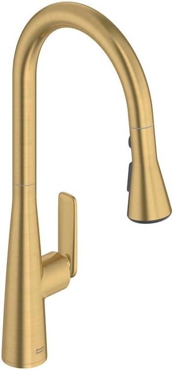 American Standard 104881GN00 Aspirations Single-Hole Kitchen Sink Faucet with Pull-Down Sprayer, 1.8 GPM, Brushed Gold