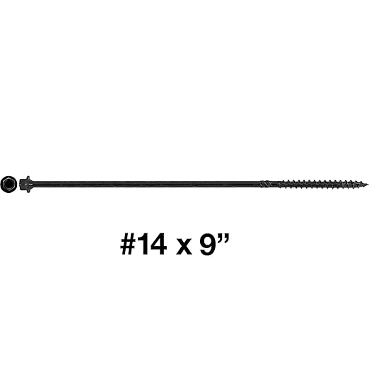 Jake Sales #14 X 9 Heavy Duty Black Timber/Log/Landscaping Wood Screws - Exterior Coated Heavy Duty Screws. 1 x Full Box - 300 Screws