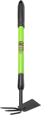 Telescopic Garden Hoe, Dual-Head Weeding and Cultivating Tool with Adjustable Handle, Lightweight Outdoor Hand Hoe for Raised Beds, Flower Planting, Camping, and Backyard Gardening