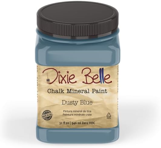 Dixie Belle Paint Company Chalk Finish Furniture Paint - Dusty Blue (32oz) - Matte Faded Denim Chic Chalk Mineral DIY Furniture Paint